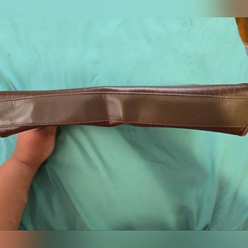 Mario Valentino Brown Chevron Clutch